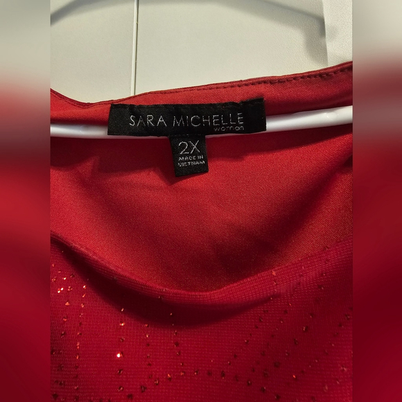 Chaus Red and Black Gradient Blouse 2x - Picture 2 of 3
